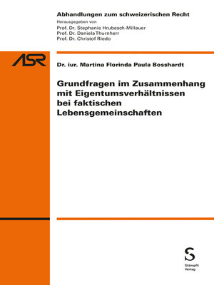 cover image of Eigentumsverhältnisse bei faktischen Lebensgemeinschaften